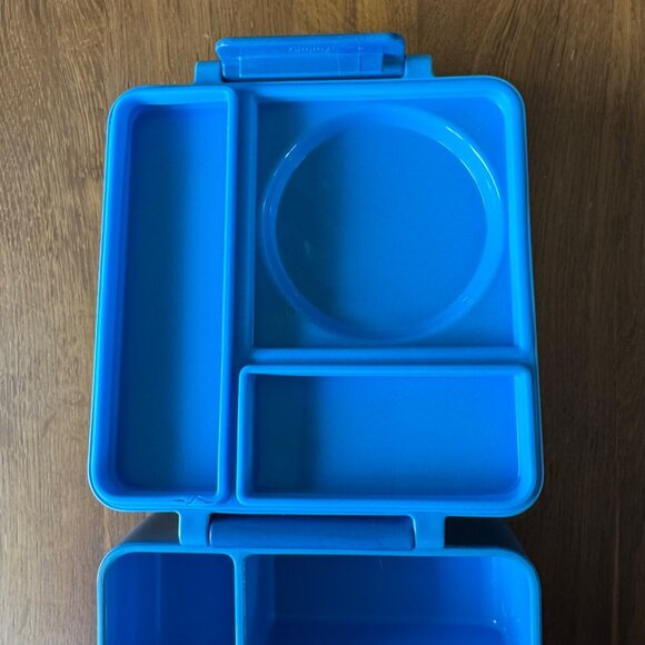 OMIEBOX Kids Lunch Box Blue Yellow School Bento Snacks Omie Snack Child Lunchbox - Picture 7 of 14